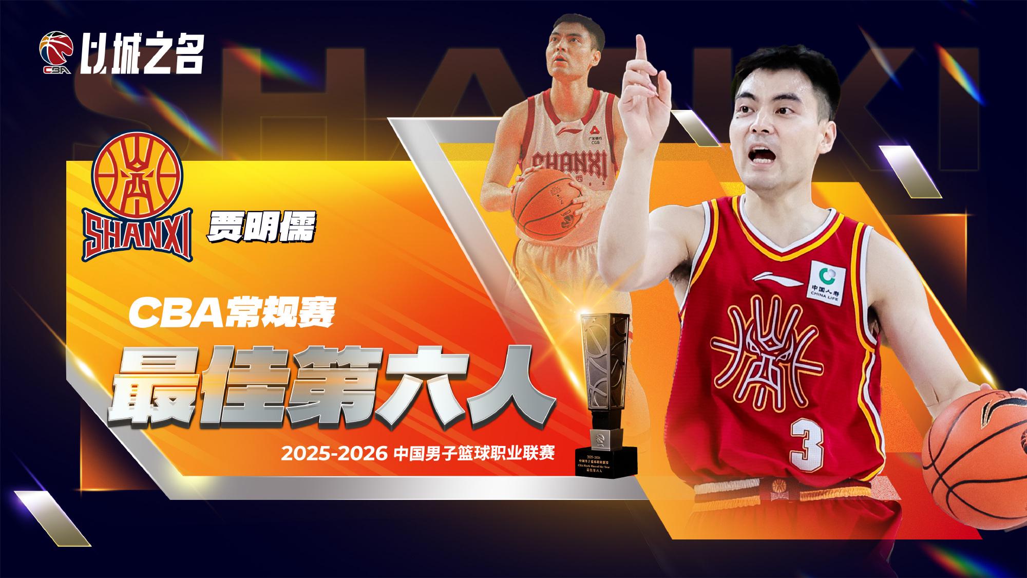 CBA官宣賈明儒獲最佳第六人！進攻全面+數(shù)據(jù)提升，成山西二陣核心