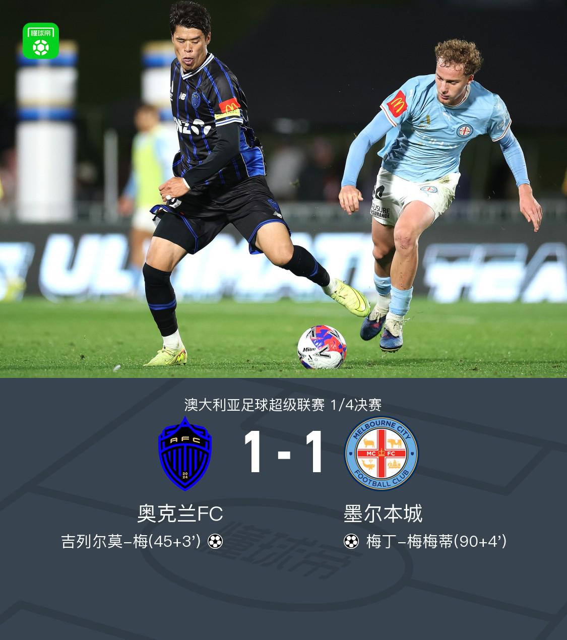 90分鐘戰報：奧克蘭1