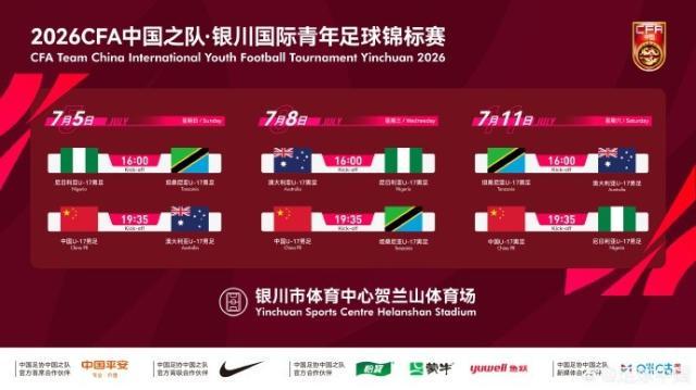 官方：U17國足將參加銀川四國賽 對陣澳大利亞